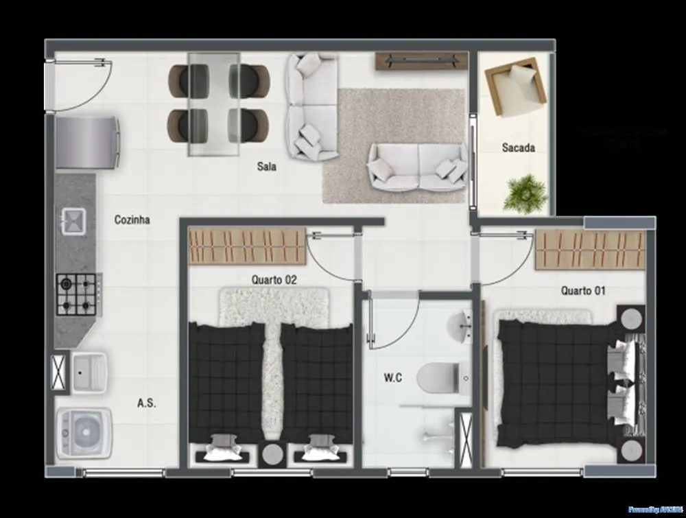 Apartamento, 2 quartos, 50 m² - Foto 3