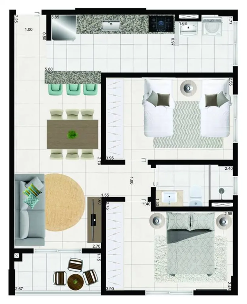 Apartamento, 2 quartos, 61 m² - Foto 4