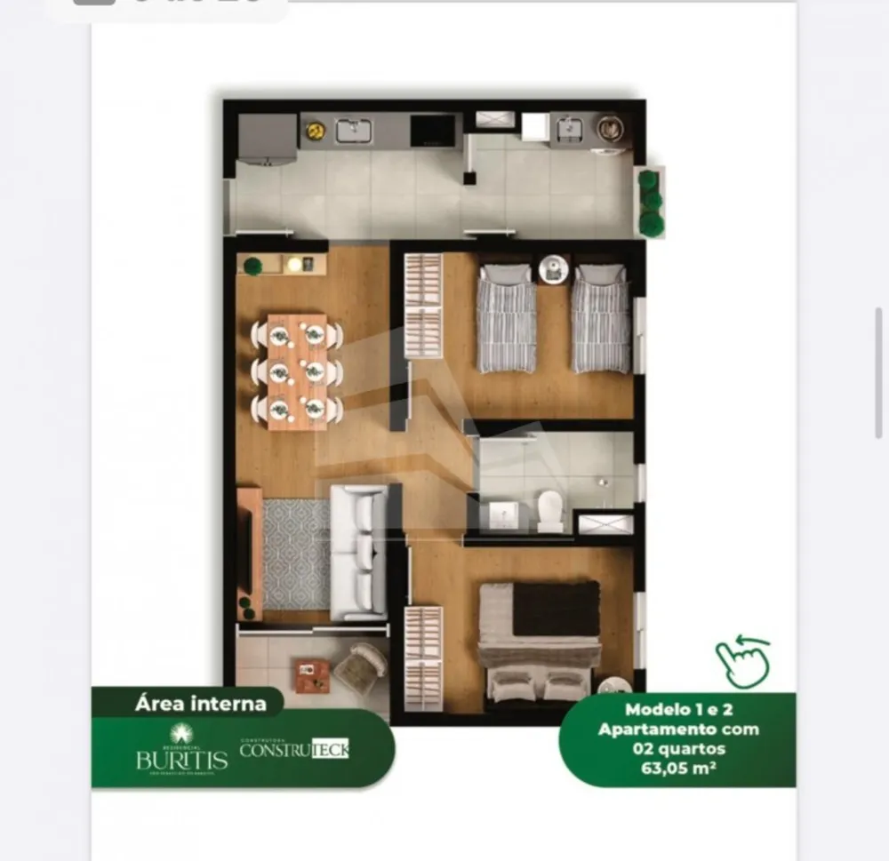 Apartamento, 2 quartos, 63 m² - Foto 1