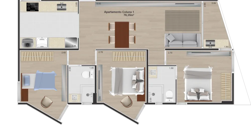 Apartamento, 3 quartos, 76 m² - Foto 7