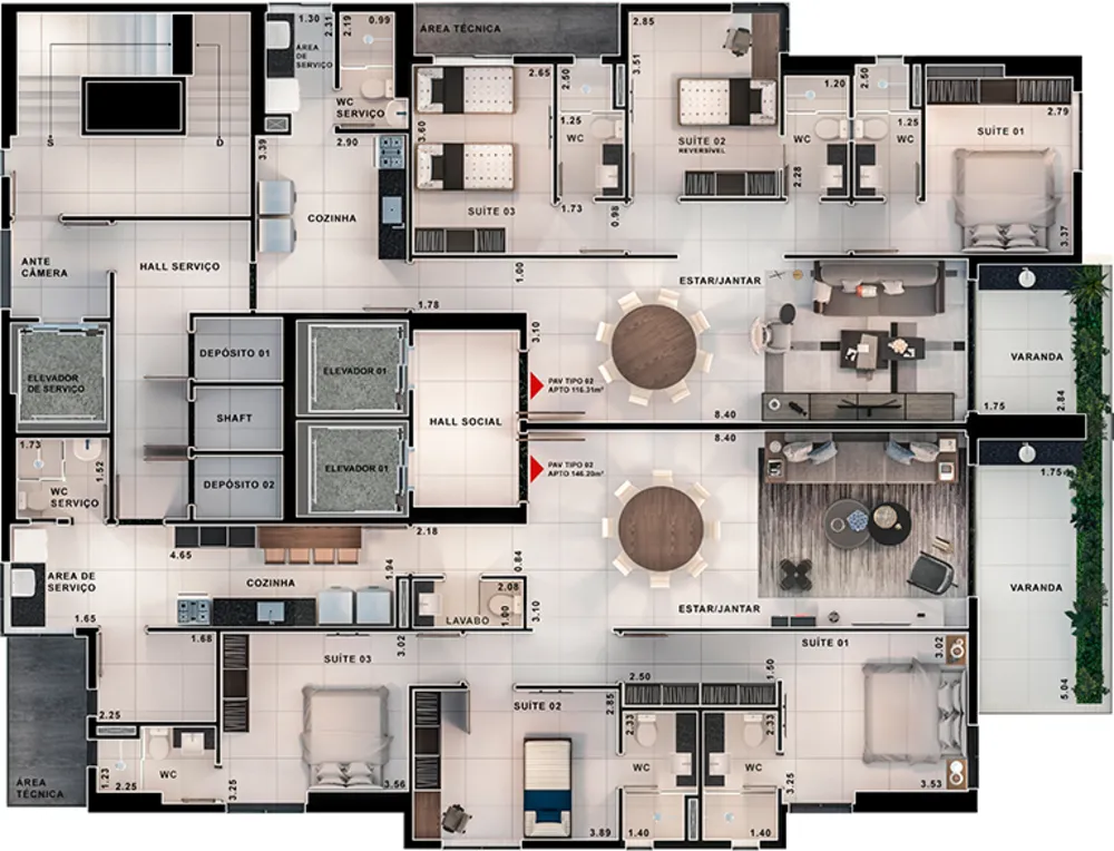Apartamento, 3 quartos, 149 m² - Foto 12