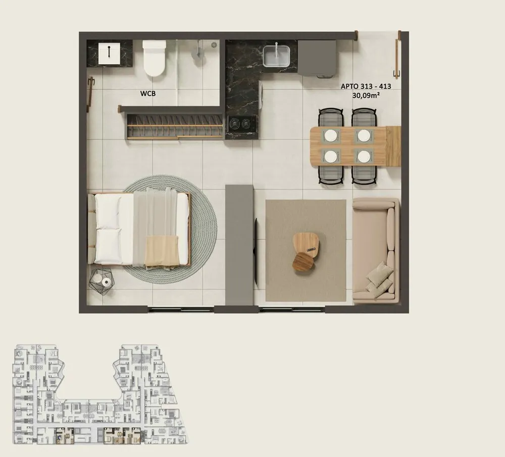 Apartamento, 1 quarto, 22 m² - Foto 6