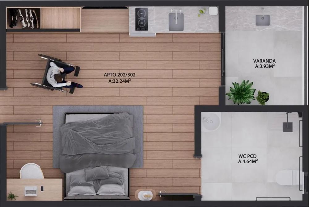 Apartamento, 1 quarto, 22 m² - Foto 12