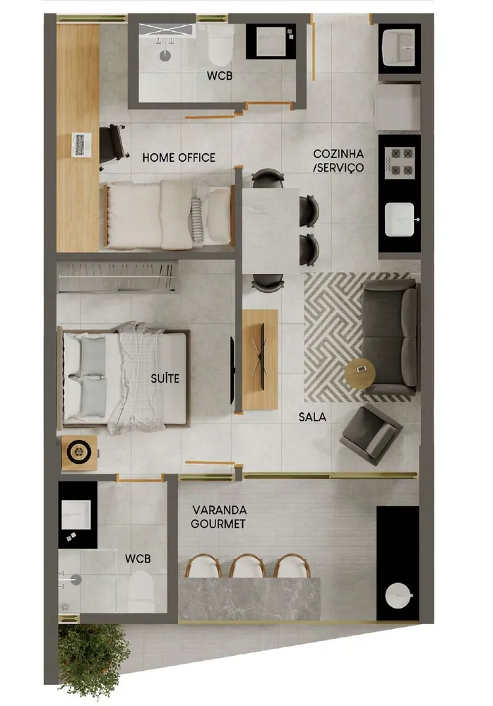 Apartamento, 2 quartos, 45 m² - Foto 3