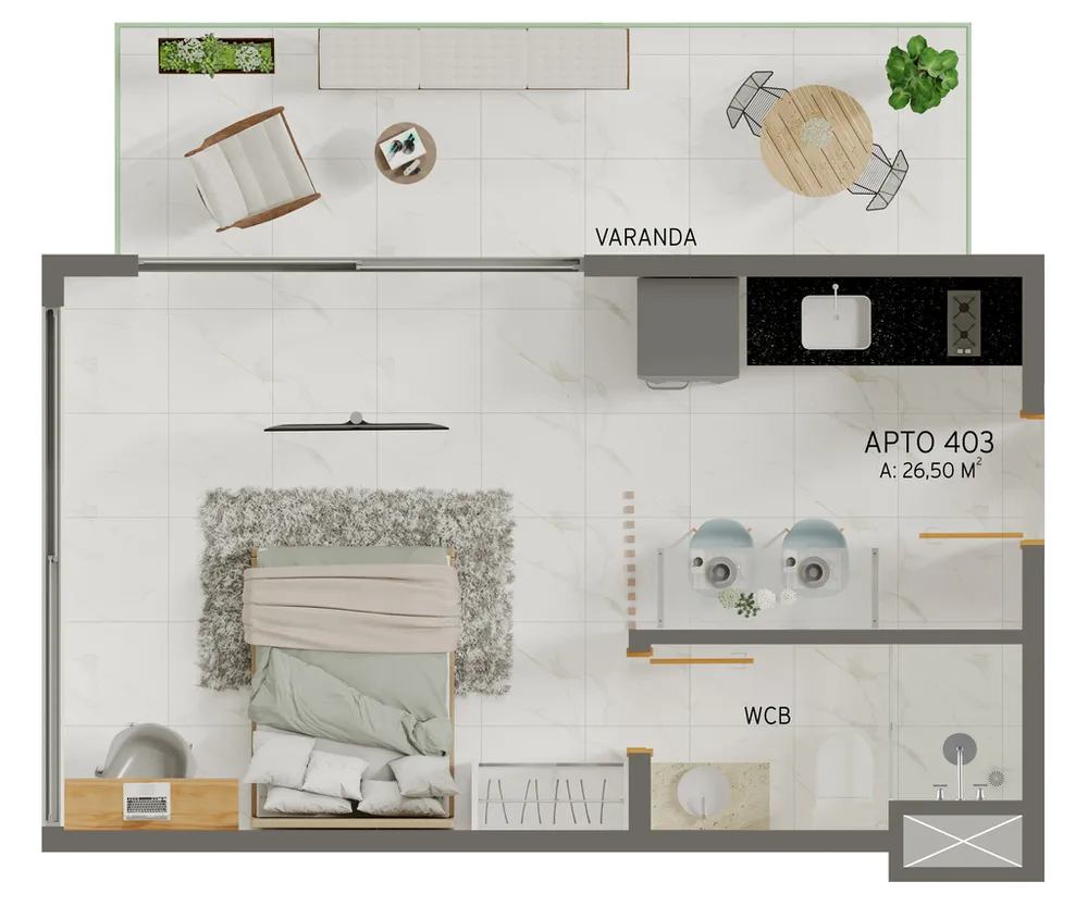 Apartamento, 1 quarto, 31 m² - Foto 10