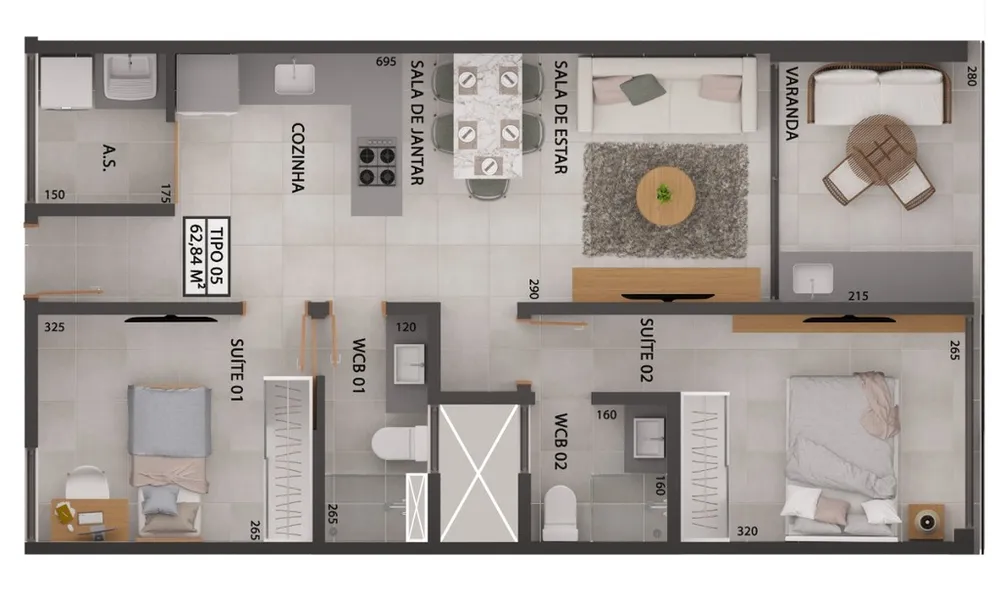 Apartamento, 2 quartos, 68 m² - Foto 1