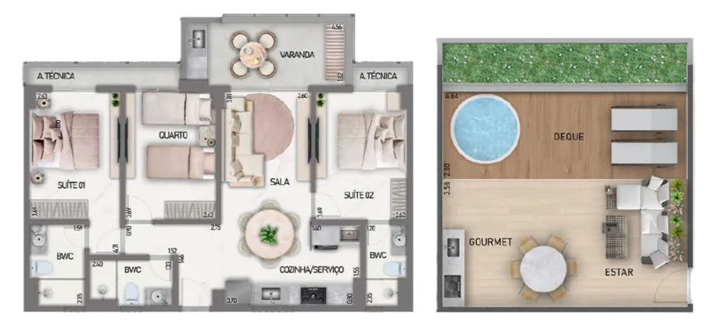 Cobertura, 2 quartos, 131 m² - Foto 12