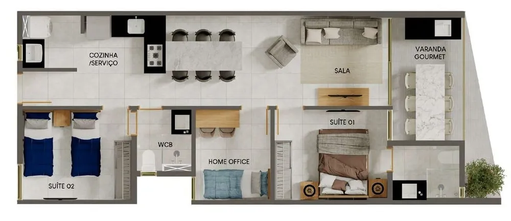 Apartamento, 3 quartos, 63 m² - Foto 2