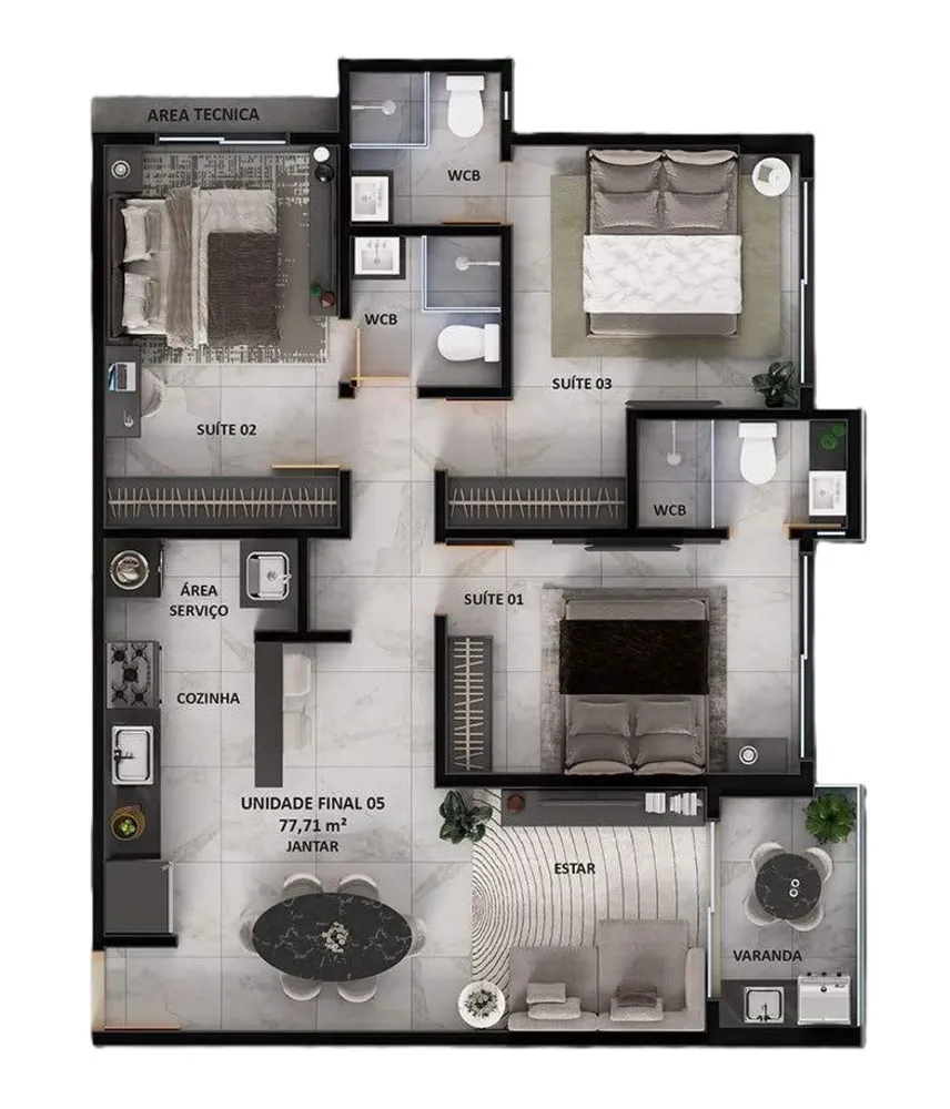 Apartamento, 3 quartos, 77 m² - Foto 8