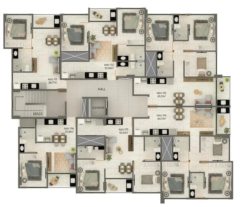Apartamento, 2 quartos, 53 m² - Foto 6