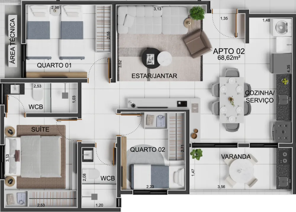 Apartamento, 3 quartos, 68 m² - Foto 7
