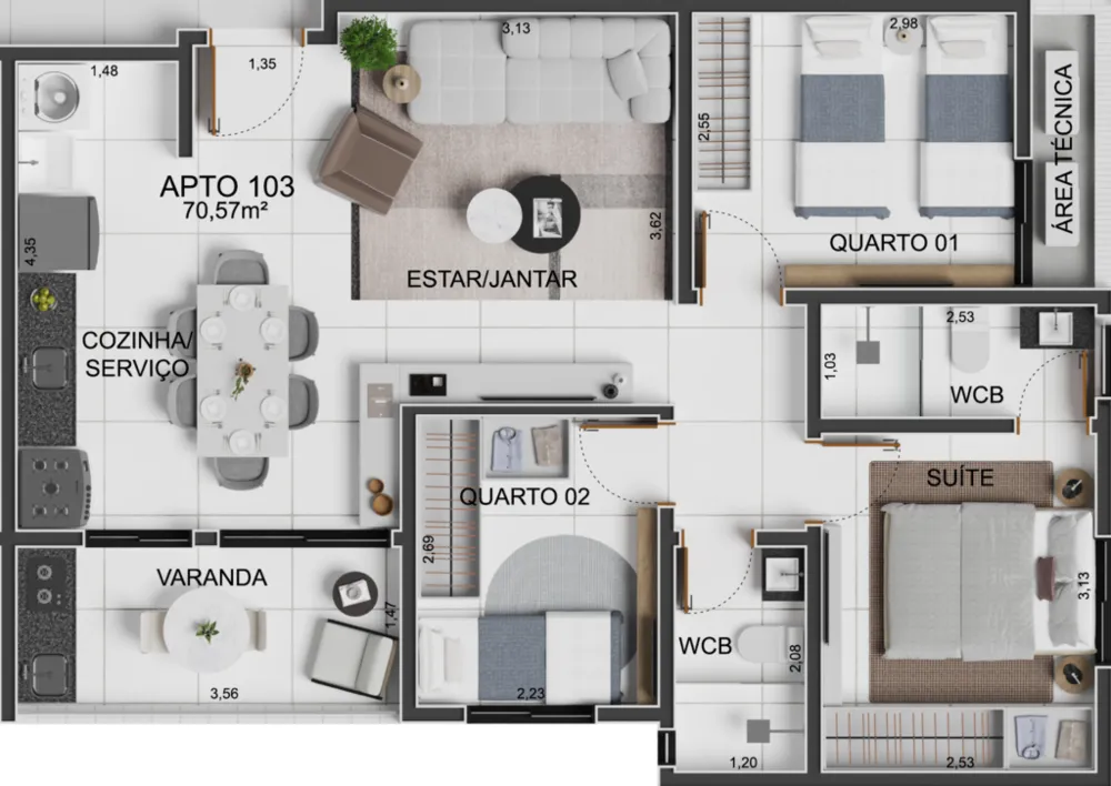 Apartamento, 3 quartos, 68 m² - Foto 8