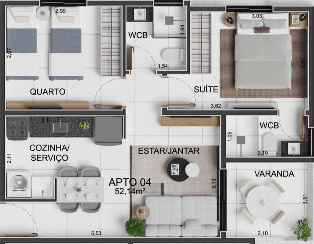 Apartamento, 3 quartos, 68 m² - Foto 6