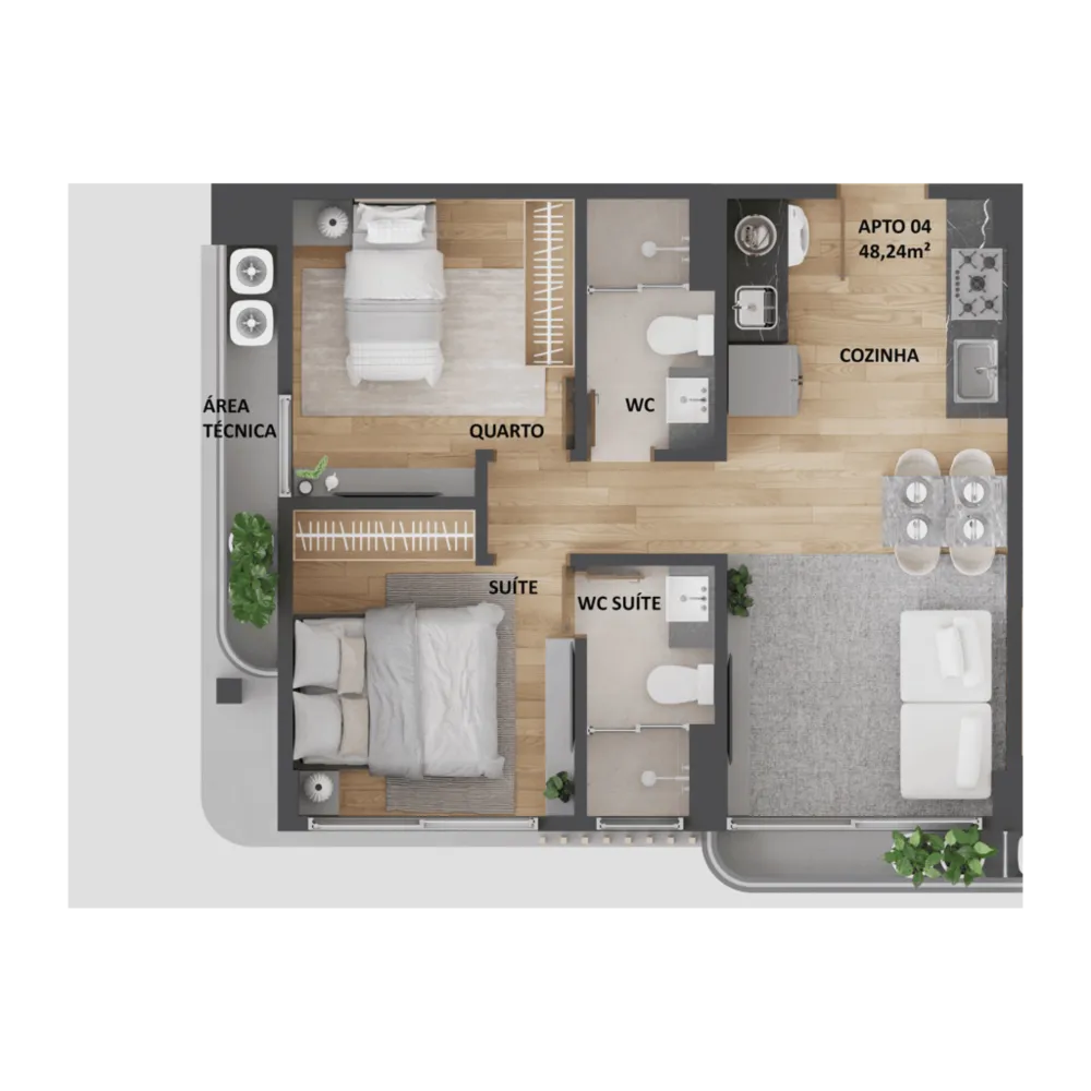 Apartamento, 1 quarto, 47 m² - Foto 4