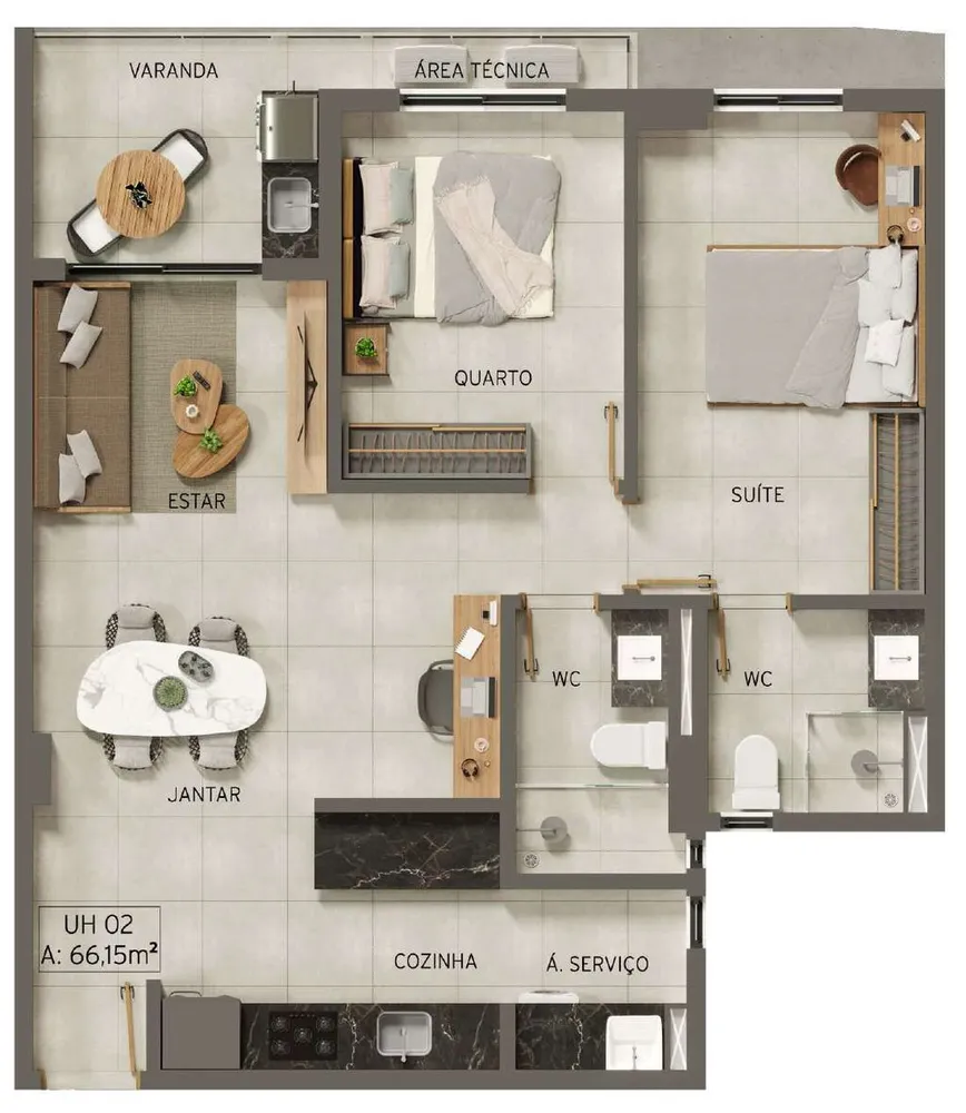 Apartamento, 2 quartos, 61 m² - Foto 7