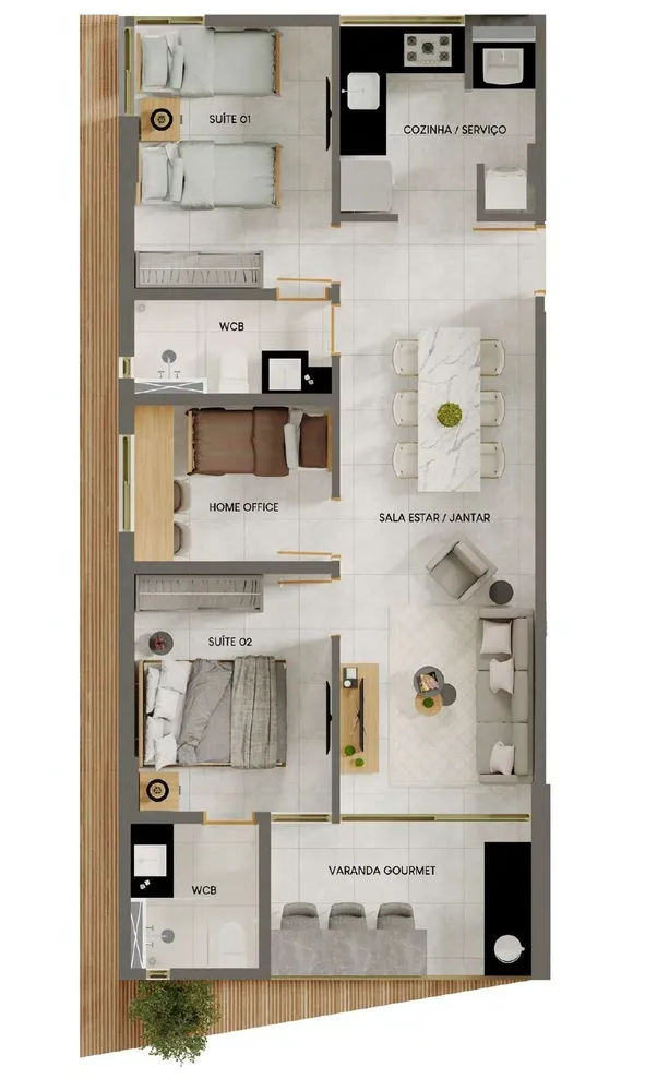 Apartamento, 2 quartos, 66 m² - Foto 1
