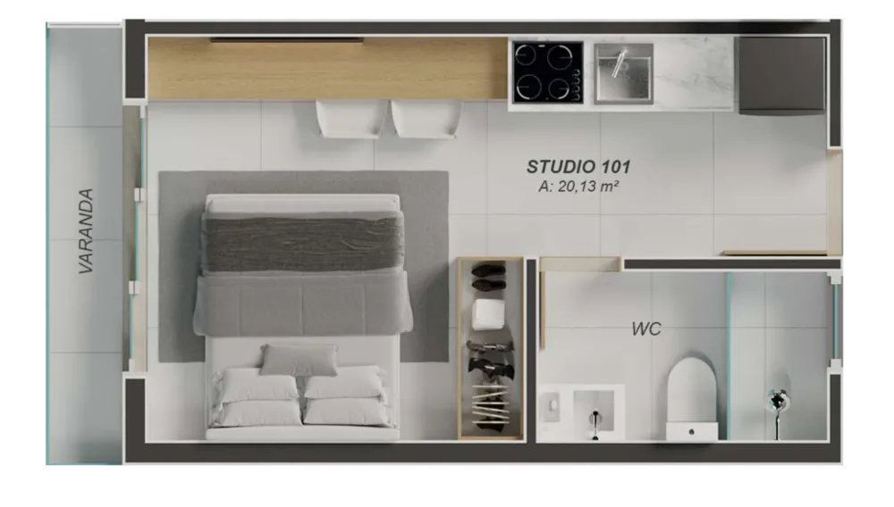Apartamento, 1 quarto, 16 m² - Foto 8