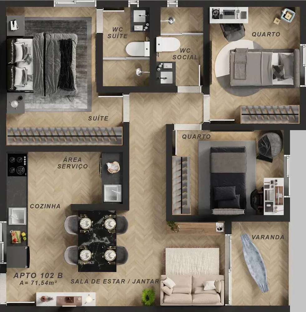 Apartamento, 2 quartos, 57 m² - Foto 11