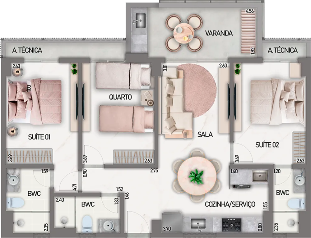 Apartamento, 2 quartos, 66 m² - Foto 13