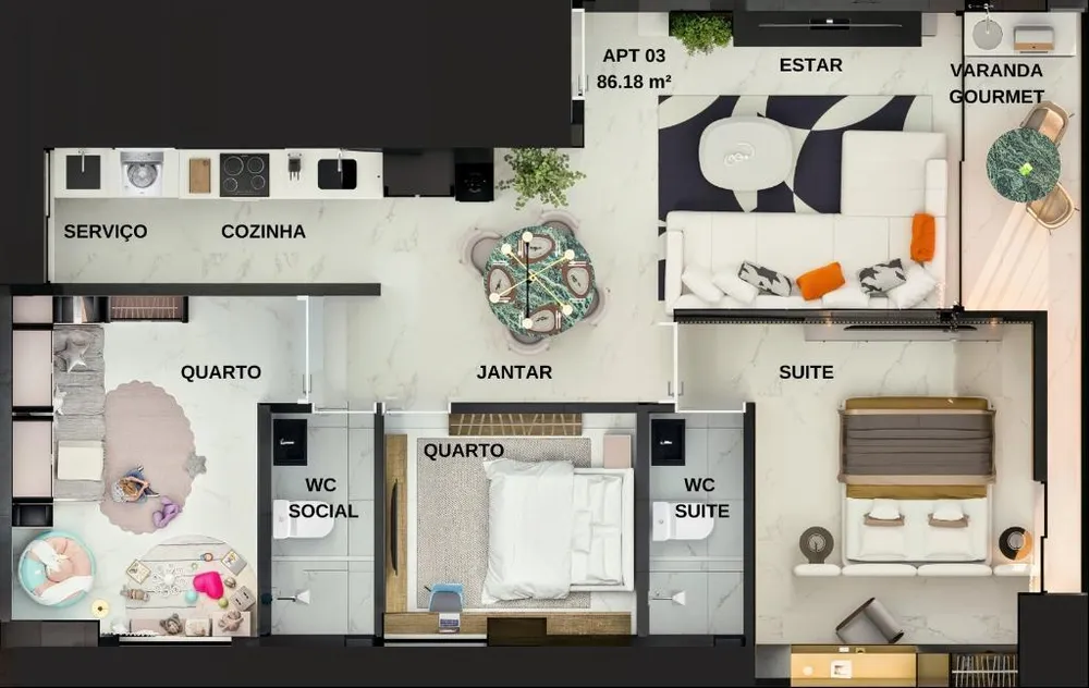 Apartamento, 3 quartos, 76 m² - Foto 9
