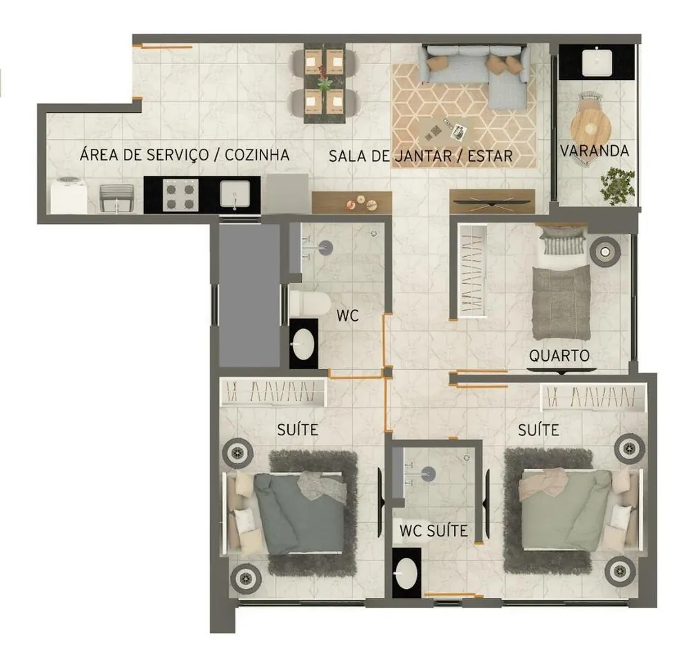 Apartamento, 3 quartos, 64 m² - Foto 8
