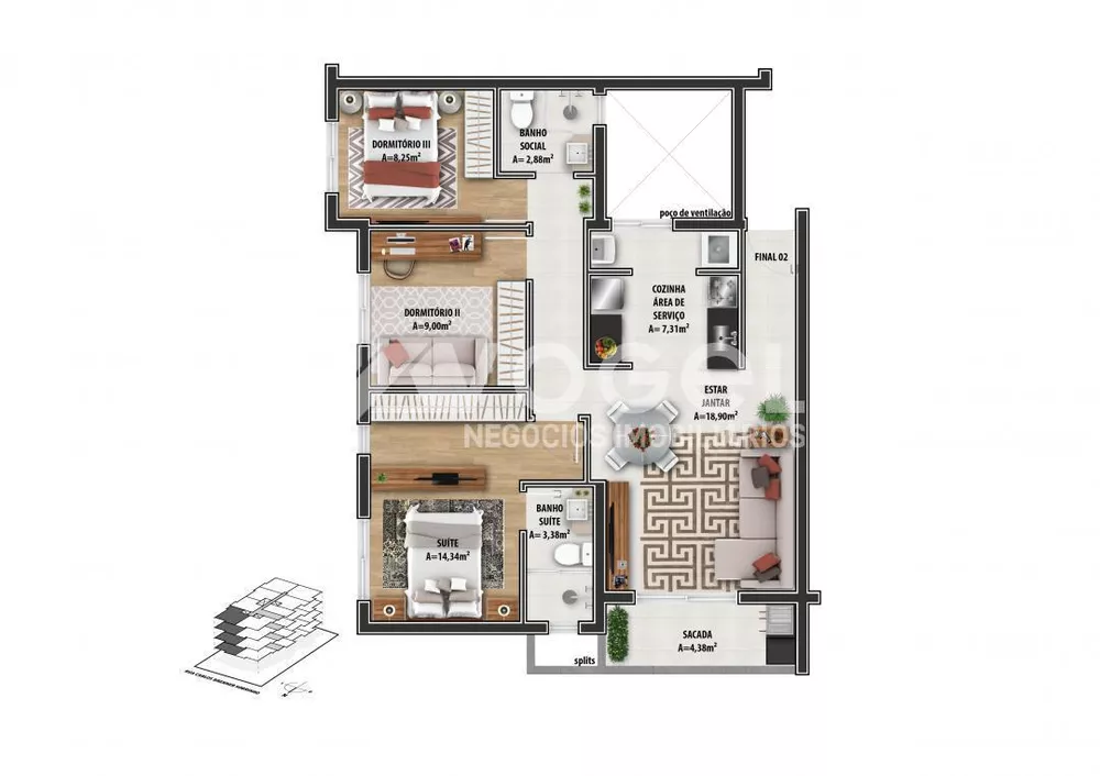 Apartamento à venda com 2 quartos, 85m² - Foto 11