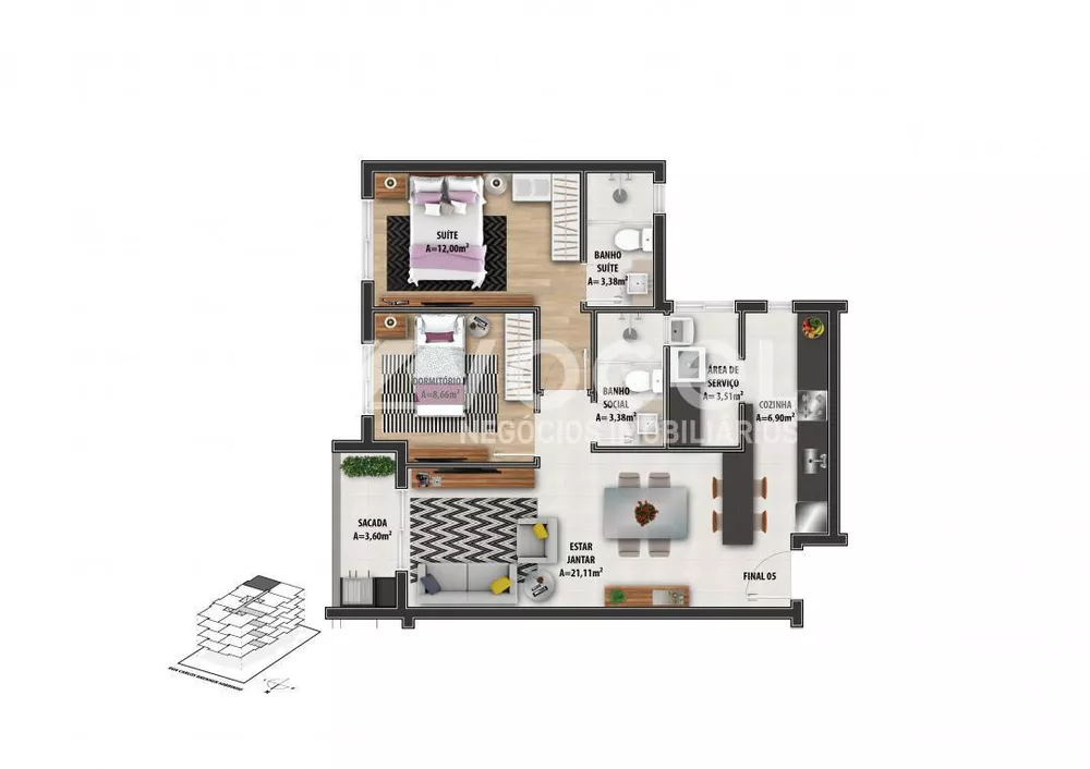 Apartamento à venda com 2 quartos, 85m² - Foto 13