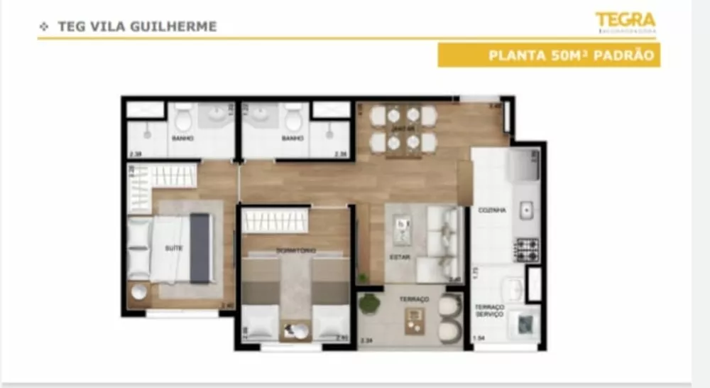 Apartamento à venda com 2 quartos, 50m² - Foto 6