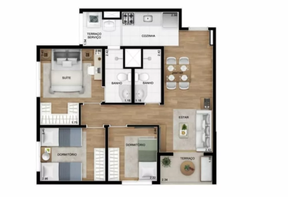 Apartamento à venda com 2 quartos, 50m² - Foto 4