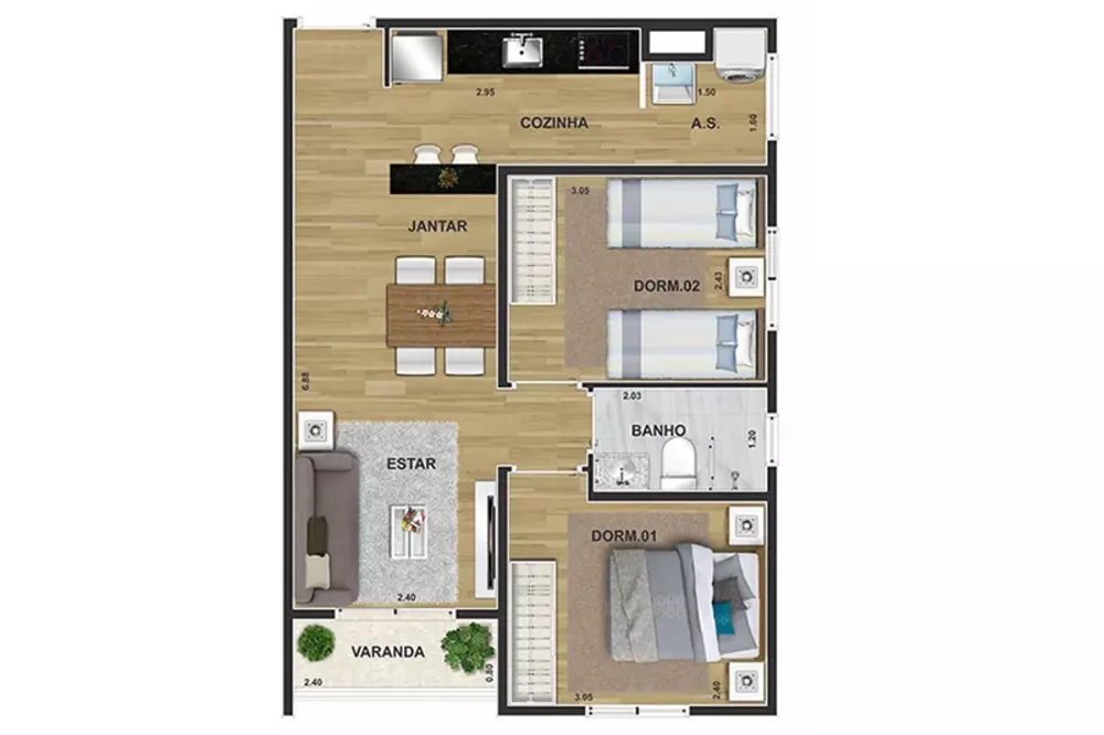 Apartamento à venda com 2 quartos, 46m² - Foto 12