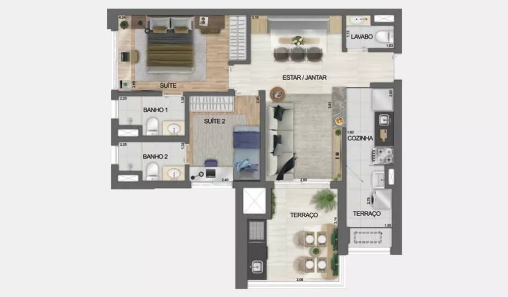 Apartamento à venda com 2 quartos, 73m² - Foto 2