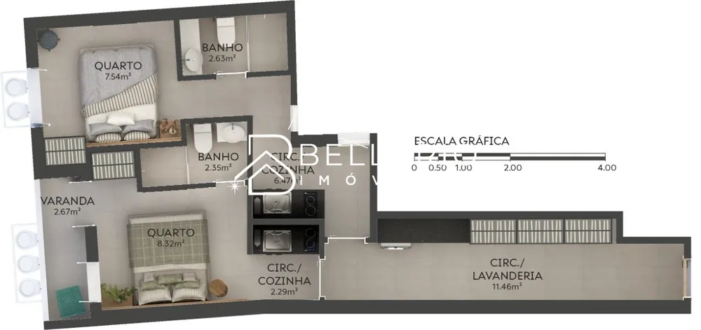Apartamento, 2 quartos, 55 m² - Foto 7