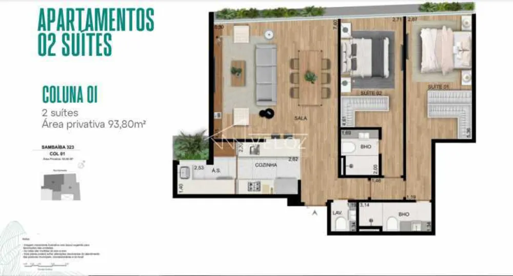 Apartamento, 2 quartos, 93 m² - Foto 2