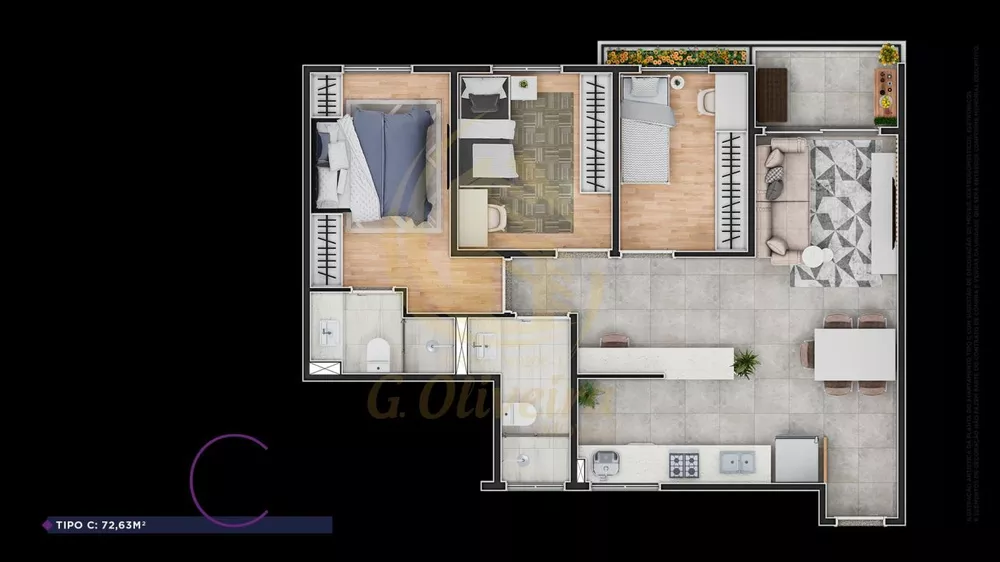 Apartamento, 2 quartos, 73 m² - Foto 1
