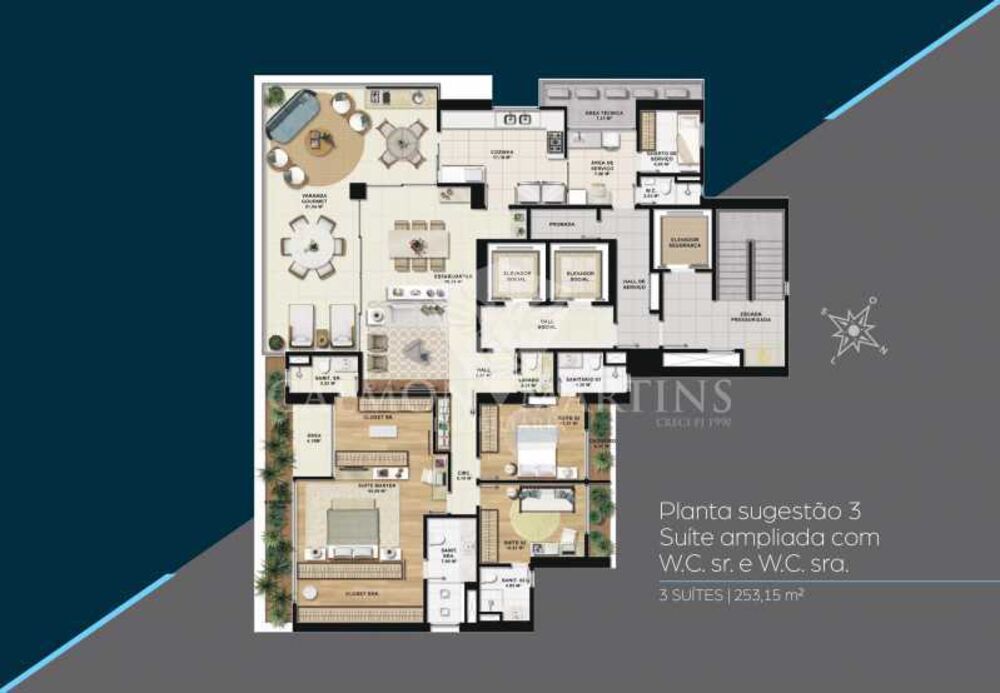Apartamento à venda com 4 quartos, 253m² - Foto 8