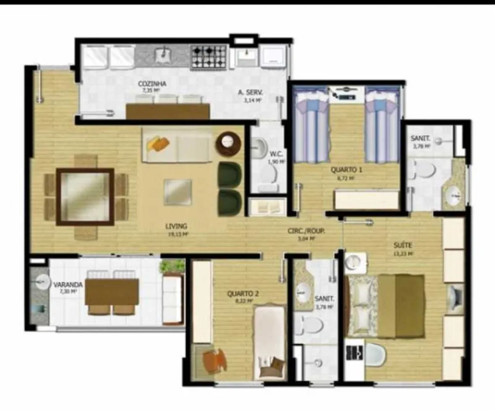Apartamento, 3 quartos, 80 m² - Foto 2
