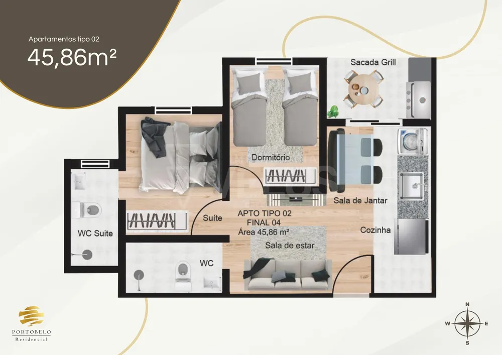 Apartamento, 1 quarto, 44 m² - Foto 9