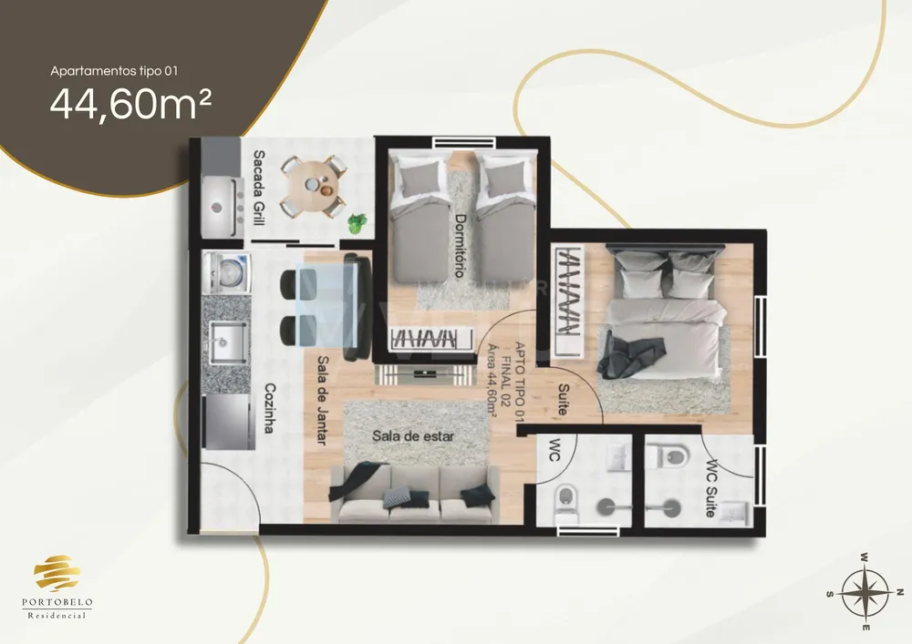 Apartamento, 1 quarto, 44 m² - Foto 8