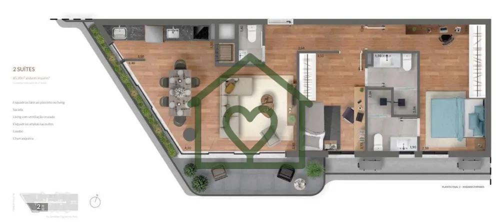 Apartamento, 2 quartos, 84 m² - Foto 8