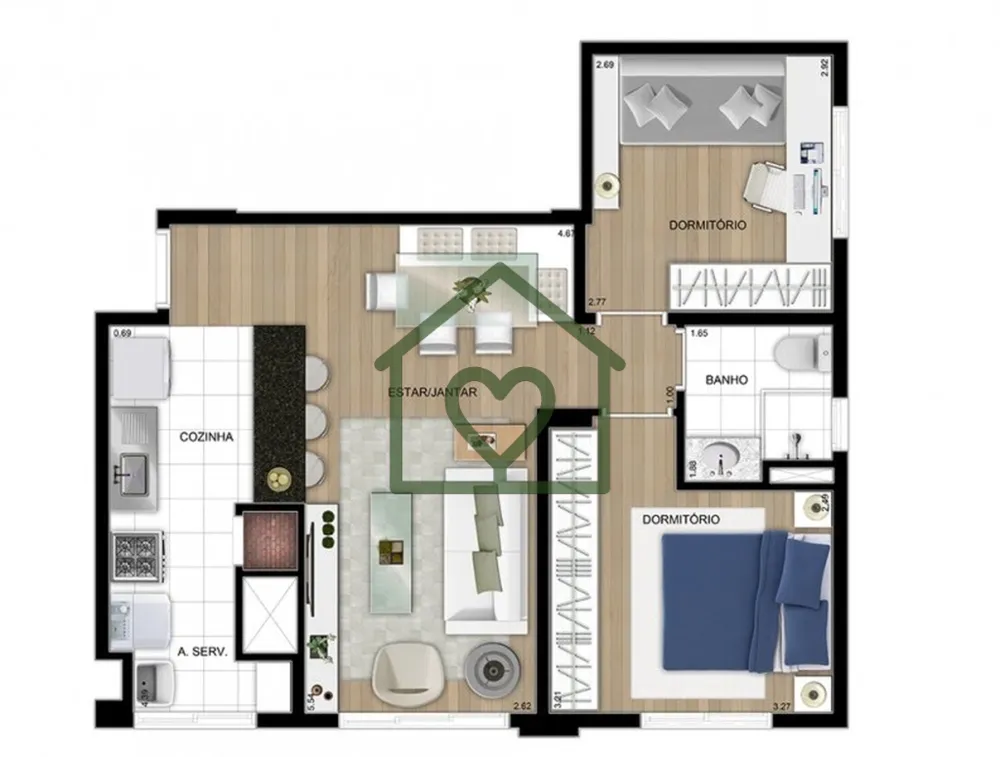 Apartamento, 2 quartos, 54 m² - Foto 3