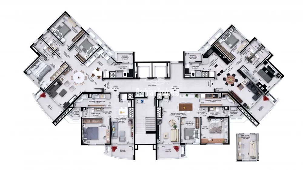 Apartamento, 1 quarto, 59 m² - Foto 3