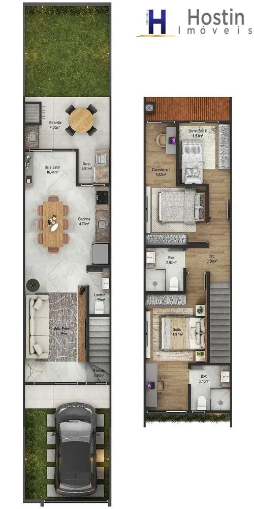 Sobrado, 3 quartos, 93 m² - Foto 2