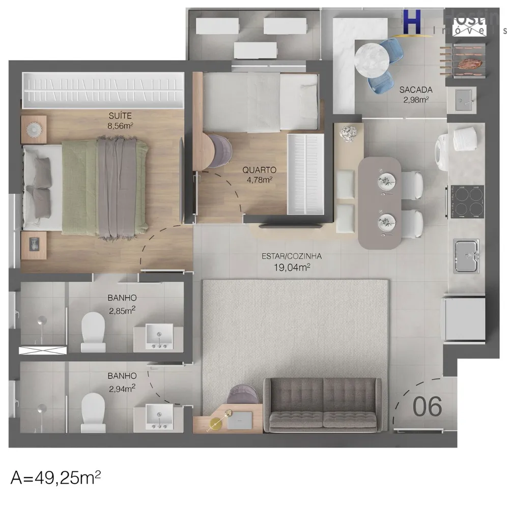 Apartamento, 2 quartos, 49 m² - Foto 6