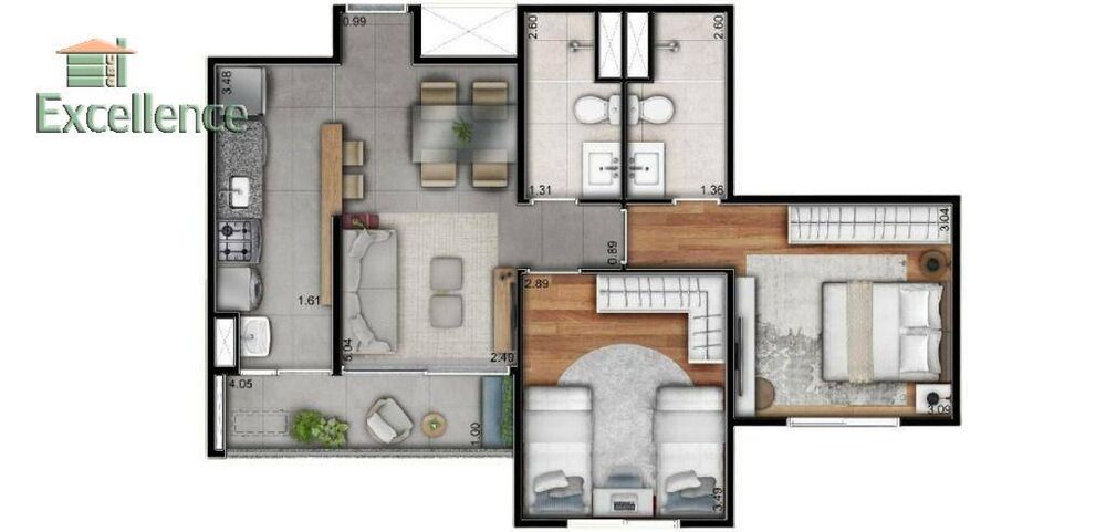 Apartamento, 2 quartos, 59 m² - Foto 8