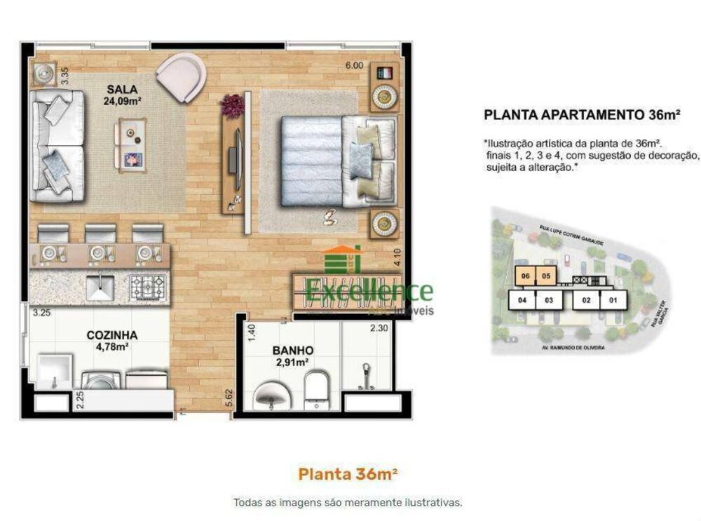 Apartamento, 1 quarto, 36 m² - Foto 6