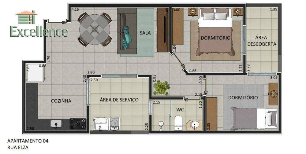 Apartamento, 2 quartos, 60 m² - Foto 3