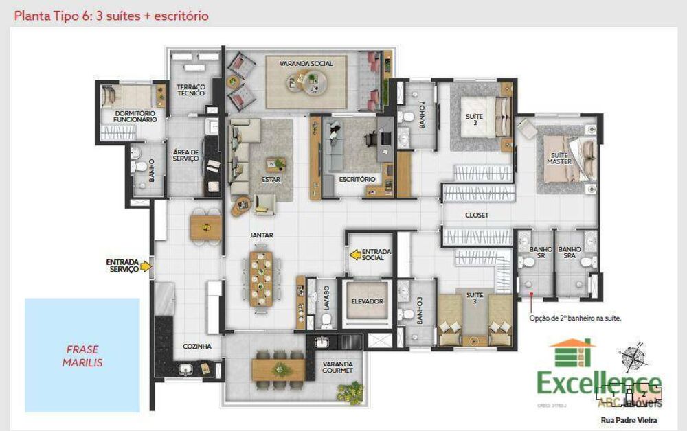 Apartamento, 3 quartos, 190 m² - Foto 1