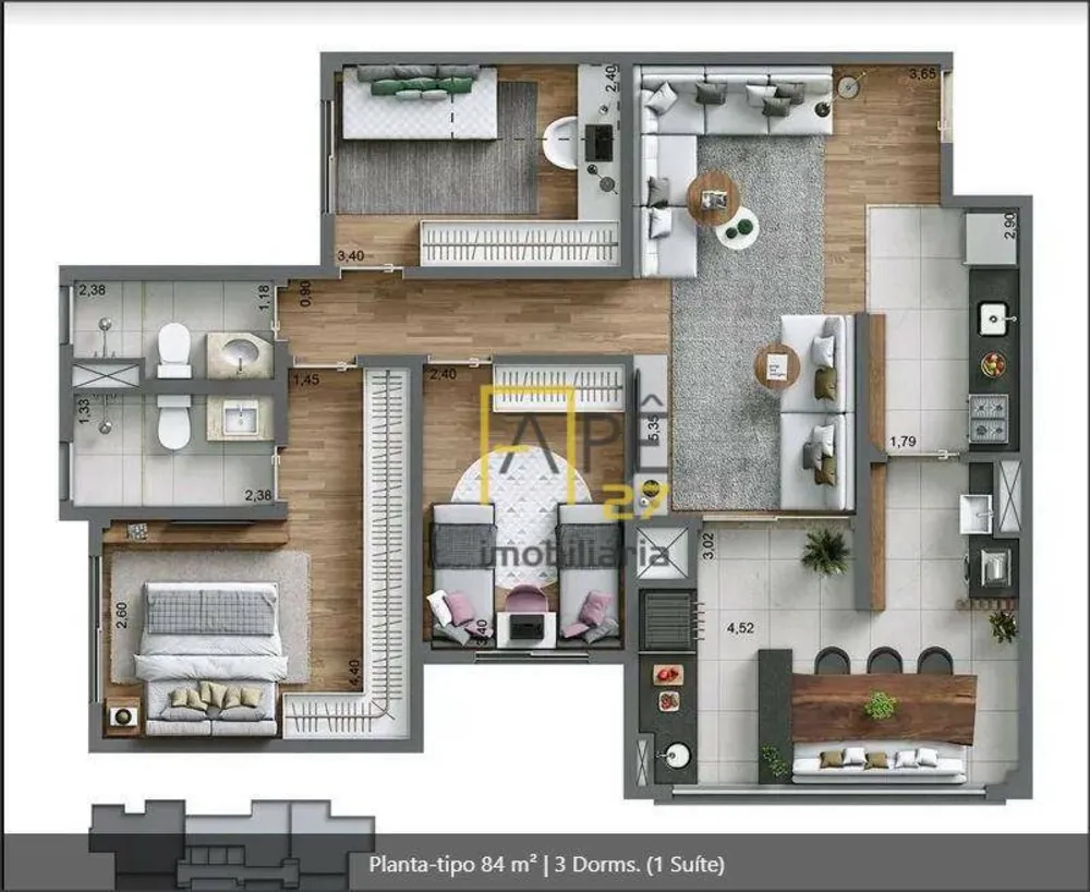 Apartamento, 3 quartos, 93 m² - Foto 8