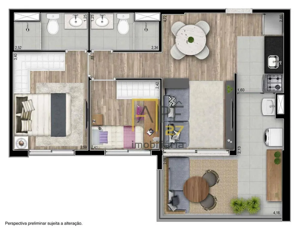 Apartamento, 2 quartos, 59 m² - Foto 12
