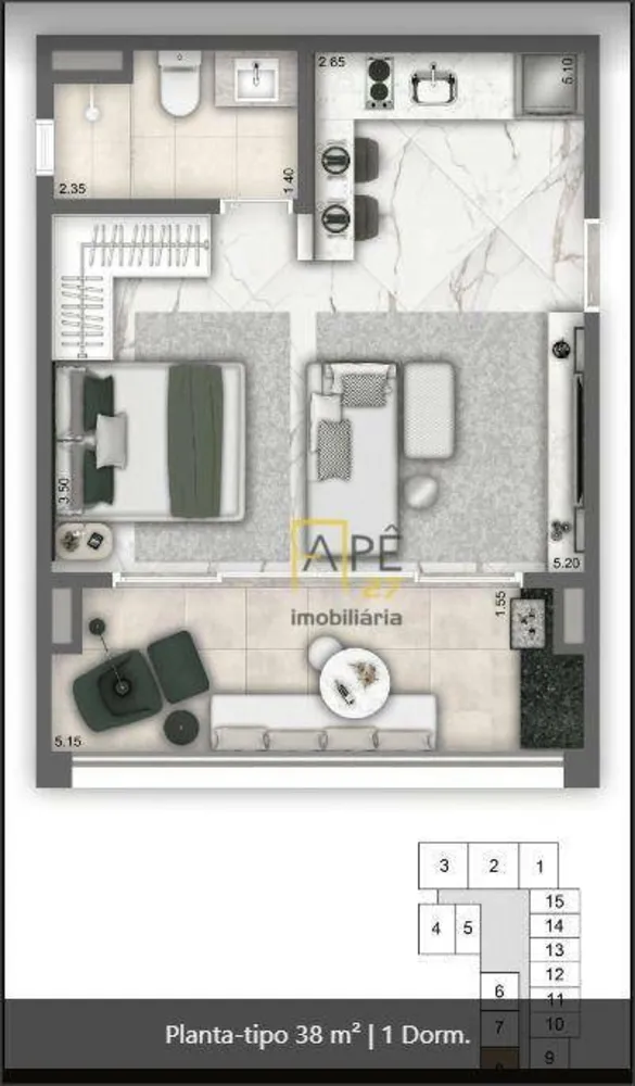 Apartamento, 1 quarto, 38 m² - Foto 8